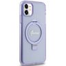 Guess GUHMN61HRSGSU iPhone 11 / Xr 6.1" fioletowy/purple hardcase Ring Stand Script Glitter MagSafe na NearMe.pl