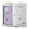 Guess GUHMP13LHRSGSU iPhone 13 Pro / 13 6.1" fioletowy/purple hardcase Ring Stand Script Glitter MagSafe na NearMe.pl