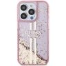Guess GUHCP15LLFCSEGP iPhone 15 Pro 6.1" różowy/pink hardcase Liquid Glitter Gold Stripes na NearMe.pl