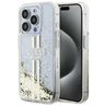 Guess GUHCP15XLFCSEGT iPhone 15 Pro Max 6.7" transparent hardcase Liquid Glitter Gold Stripes na NearMe.pl