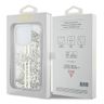 Guess GUHCP15XLFCSEGT iPhone 15 Pro Max 6.7" transparent hardcase Liquid Glitter Gold Stripes na NearMe.pl