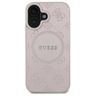 Guess GUHMP16SPSAPSMEP iPhone 16 6.1" różowy/pink hardcase Saffiano Peony Classic Logo MagSafe na NearMe.pl