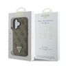Guess GUHCP16MP4TDPW iPhone 16 Plus brązowy/brown hardcase Leather 4G Triangle Strass na NearMe.pl