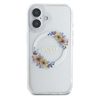 Guess GUHMP16SHFWFCT iPhone 16 przeźroczysty/transparent hardcase IML Flowers Wreath MagSafe na NearMe.pl