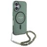Guess GUHMP16SHGCRELSA iPhone 16 zielony/green hardcase IML Glitter With Pearl Strap MagSafe na NearMe.pl