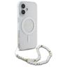 Guess GUHMP16SHGCRELST iPhone 166.1" przeźroczysty/transparent hardcase IML Glitter With Pearl Strap MagSafe na NearMe.pl