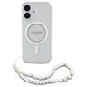 Guess GUHMP16MHGCRELST iPhone 16 Plus 6.7" przeźroczysty/transparent hardcase IML Glitter With Pearl Strap MagSafe na NearMe.pl