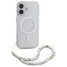 Guess GUHMP16MHGCRELST iPhone 16 Plus 6.7" przeźroczysty/transparent hardcase IML Glitter With Pearl Strap MagSafe na NearMe.pl