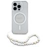 Guess GUHMP16LHGCRELST iPhone 16 Pro 6.3" przeźroczysty/transparent hardcase IML Glitter With Pearl Strap MagSafe na NearMe.pl