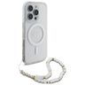 Guess GUHMP16LHGCRELST iPhone 16 Pro 6.3" przeźroczysty/transparent hardcase IML Glitter With Pearl Strap MagSafe na NearMe.pl
