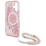 Guess GUHMP16SHFWBRCESP iPhone 16 6.1" różowy/pink hardcase IML Flowers With Pearl Strap MagSafe na NearMe.pl