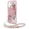 Guess GUHMP16SHFWBRCESP iPhone 16 6.1" różowy/pink hardcase IML Flowers With Pearl Strap MagSafe na NearMe.pl