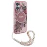 Guess GUHMP16SHFWBRCESP iPhone 16 6.1" różowy/pink hardcase IML Flowers With Pearl Strap MagSafe na NearMe.pl