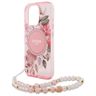 Guess GUHMP16LHFWBRCESP iPhone 16 Pro 6.3" różowy/pink hardcase IML Flowers With Pearl Strap MagSafe na NearMe.pl
