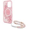 Guess GUHMP16LHFWBRCESP iPhone 16 Pro 6.3" różowy/pink hardcase IML Flowers With Pearl Strap MagSafe na NearMe.pl