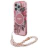Guess GUHMP16XHFWBRCESP iPhone 16 Pro Max 6.9" różowy/pink hardcase IML Flowers With Pearl Strap MagSafe na NearMe.pl