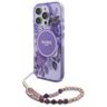 Guess GUHMP16LHFWBRCESU iPhone 16 Pro 6.3" fioletowy/purple hardcase IML Flowers With Pearl Strap MagSafe na NearMe.pl