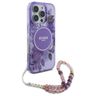 Guess GUHMP16LHFWBRCESU iPhone 16 Pro 6.3" fioletowy/purple hardcase IML Flowers With Pearl Strap MagSafe na NearMe.pl