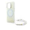 Guess GUHMP16LHCPOFPH iPhone 16 Pro 6.3" biały/white hardcase IML Flowers Allover Electro With Pearl Strap MagSafe na NearMe.pl