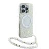 Guess GUHMP16XHCPOFPH iPhone 16 Pro Max 6.9" biały/white hardcase IML Flowers Allover Electro With Pearl Strap MagSafe na NearMe.pl