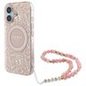 Guess GUHMP16SHCPOFPP iPhone 16 6.1" różowy/pink hardcase IML Flowers Allover Electro With Pearl Strap MagSafe na NearMe.pl