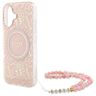 Guess GUHMP16SHCPOFPP iPhone 16 6.1" różowy/pink hardcase IML Flowers Allover Electro With Pearl Strap MagSafe na NearMe.pl