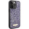 Guess GUHCP15LPFGSBSP iPhone 15 Pro 6.1" fioletowy/purple hardcase Rhinestone Metal Logo na NearMe.pl