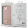 Guess GUHCP15SPCRTHCP iPhone 15 / 14 / 13 6.1" różowy/pink hardcase Croco Triangle Metal Logo na NearMe.pl
