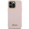 Guess GUHCP15LSMBSLP iPhone 15 Pro 6.1" różowy/pink hardcase Silicone Script Metal Logo & Frame na NearMe.pl