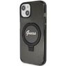 Guess GUHMP15MHRSGSK iPhone 15 Plus / 14 Plus 6.7" czarny/black hardcase Ring Stand Script Glitter MagSafe na NearMe.pl