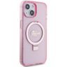 Guess GUHMP15SHRSGSP iPhone 15 / 14 / 13 6.1" różowy/pink hardcase Ring Stand Script Glitter MagSafe na NearMe.pl