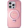 Guess GUHMP15LHRSGSP iPhone 15 Pro 6.1" różowy/pink hardcase Ring Stand Script Glitter MagSafe na NearMe.pl