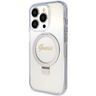 Guess GUHMP15XHRSGSD iPhone 15 Pro Max 6.7" przezroczysty/transparent hardcase Ring Stand Script Glitter MagSafe na NearMe.pl
