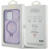 Guess GUHMP15XHRSGSU iPhone 15 Pro Max 6.7" fioletowy/purple hardcase Ring Stand Script Glitter MagSafe na NearMe.pl