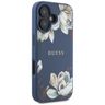 Etui Guess Grained Printed Flower Pattern MagSafe do iPhone 16 niebieski na NearMe.pl