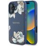 Etui Guess Grained Printed Flower Pattern MagSafe do iPhone 16 niebieski na NearMe.pl