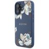 Etui Guess Grained Printed Flower Pattern MagSafe do iPhone 16 niebieski na NearMe.pl