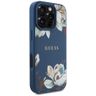 Etui Guess Grained Printed Flower Pattern MagSafe do iPhone 16 Pro niebieski na NearMe.pl