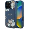 Etui Guess Grained Printed Flower Pattern MagSafe do iPhone 16 Pro niebieski na NearMe.pl