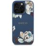 Etui Guess Grained Printed Flower Pattern MagSafe do iPhone 16 Pro niebieski na NearMe.pl