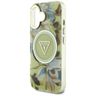 Etui Guess Glitter Flowers Triangle      Buttons MagSafe do iPhone 16 zielony na NearMe.pl