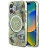 Etui Guess Glitter Flowers Triangle      Buttons MagSafe do iPhone 16 zielony na NearMe.pl