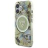 Etui Guess Glitter Flowers Triangle      Buttons MagSafe do iPhone 16 zielony na NearMe.pl