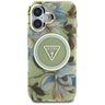 Etui Guess Glitter Flowers Triangle      Buttons MagSafe do iPhone 16 zielony na NearMe.pl