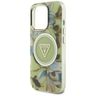 Etui Guess Glitter Flowers Triangle      Buttons MagSafe do iPhone 16 Pro Max zielony na NearMe.pl