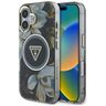 Etui Guess Glitter Flowers Triangle      Buttons MagSafe do iPhone 16 czarny na NearMe.pl