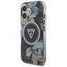 Etui Guess Glitter Flowers Triangle      Buttons MagSafe do iPhone 16 czarny na NearMe.pl