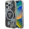 Etui Guess Glitter Flowers Triangle      Buttons MagSafe do iPhone 16 Pro Max czarny na NearMe.pl