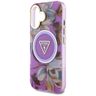 Etui Guess Glitter Flowers Triangle      Buttons MagSafe do iPhone 16 fioletowy na NearMe.pl