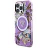 Etui Guess Glitter Flowers Triangle      Buttons MagSafe do iPhone 16 Pro Max fioletowy na NearMe.pl